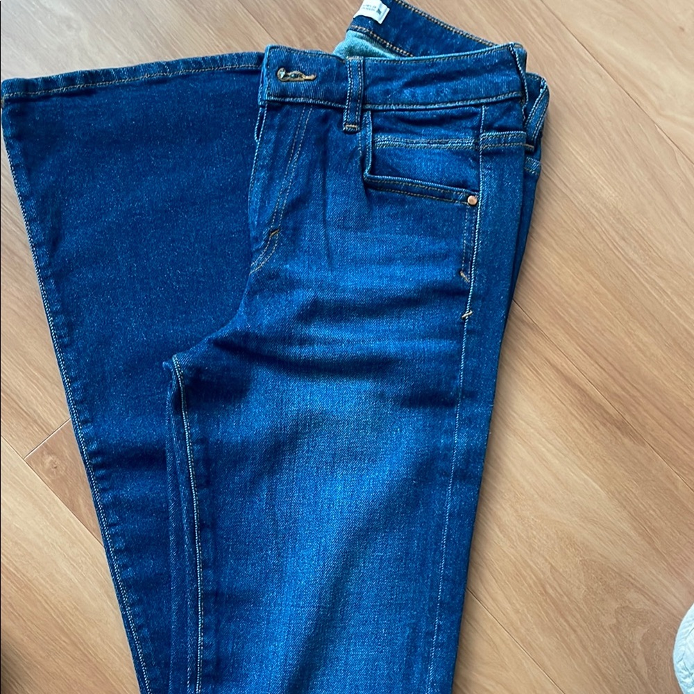 Zara Blue Flare Wide Leg Jeans